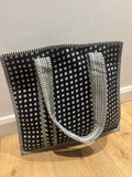 Black and white large tote bag